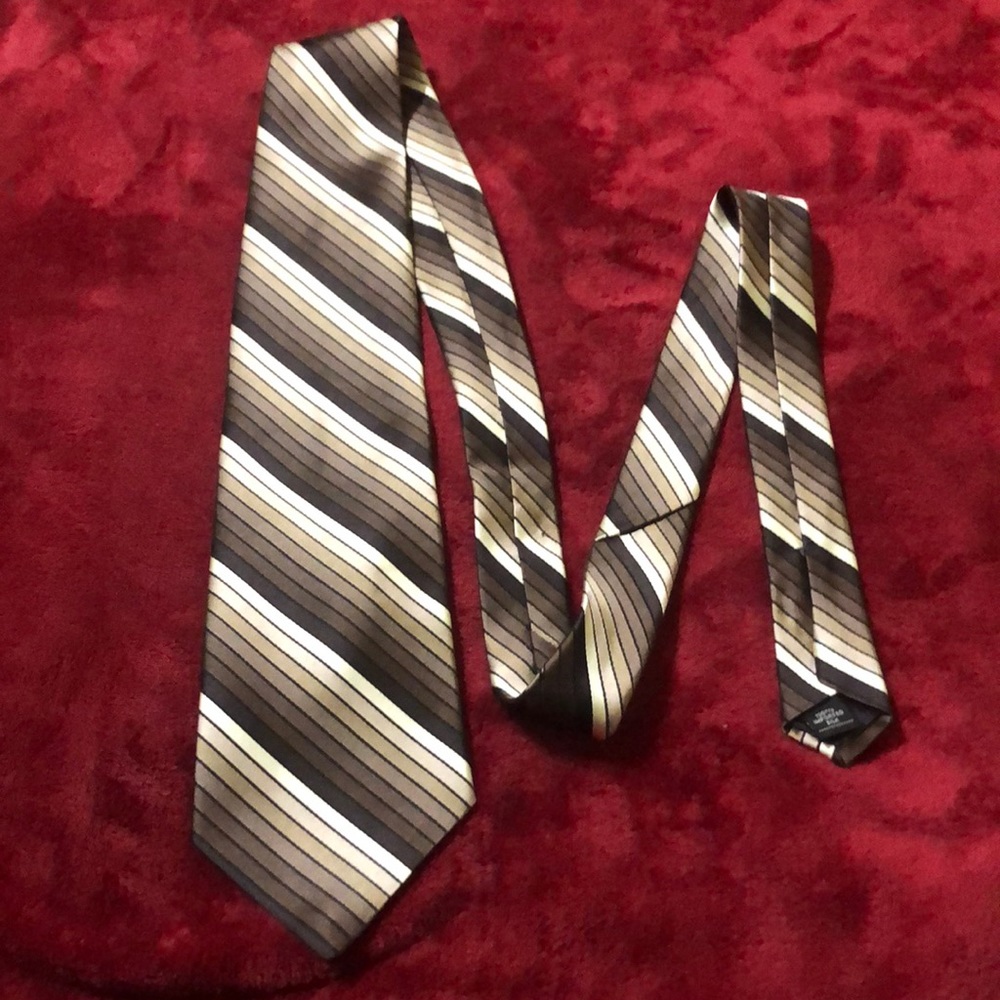 Striped George Macnado Brown and tan Tie